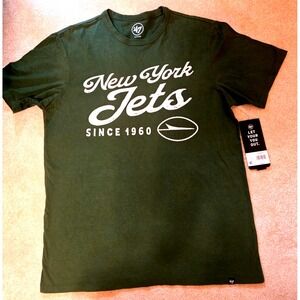 New York Jets T‎ Shirt Men's Small '47 Brand Green Retro NFL Team Apparel NEW